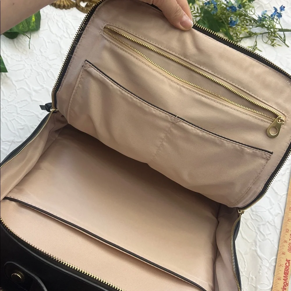 Calpak Black Backpack with Gold Zippers